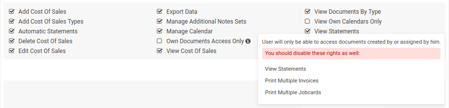 Own Documents Only Access