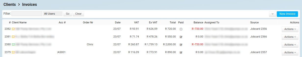 Workshop Invoice System Workshop Management - Online Invoicing | Web Based Invoice Application ...